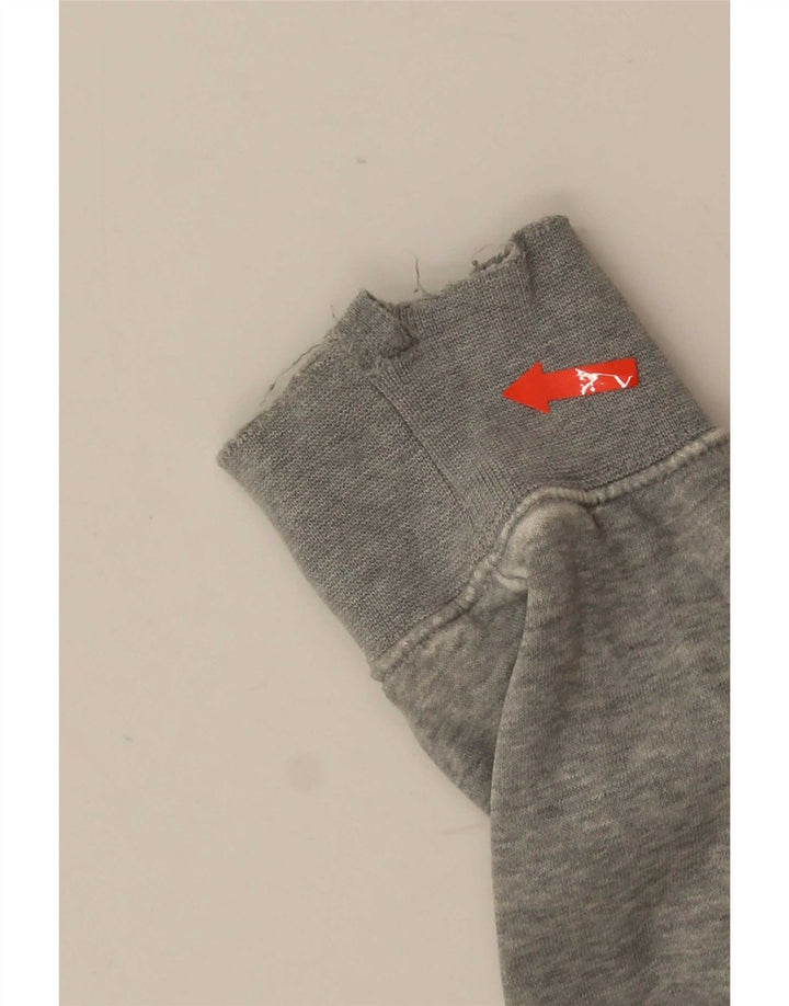 Nike Herren-Sweatshirt-Pullover aus mittelgrau gefleckter Baumwolle