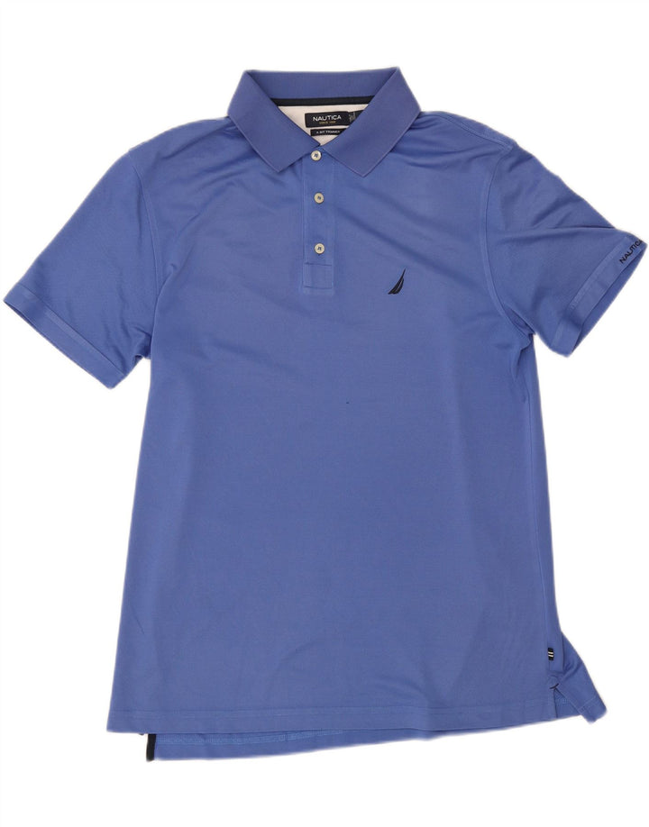 Nautica Herren-Poloshirt aus mittelblauem Polyester