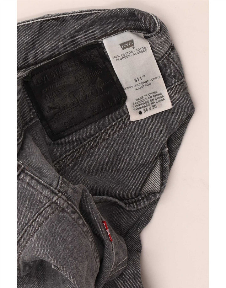 Levi's Herren 511 Slim Jeans W34 L30 Graue Baumwolle