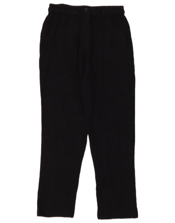 Zara Damen Chinohose mit hoher Taille und geradem Schnitt, Größe S, W26, L26, Schwarz