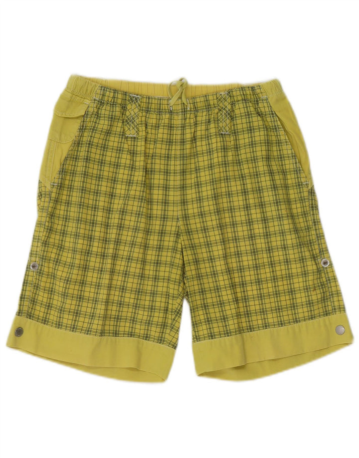 Think Pink Herren-Chinoshorts, Größe S, Größe 29, gelb karierte Baumwolle