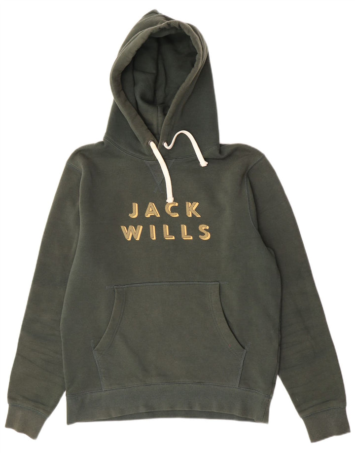 Jack Wills Herren-Kapuzenpullover mit Grafik, mittelgrüne Baumwolle