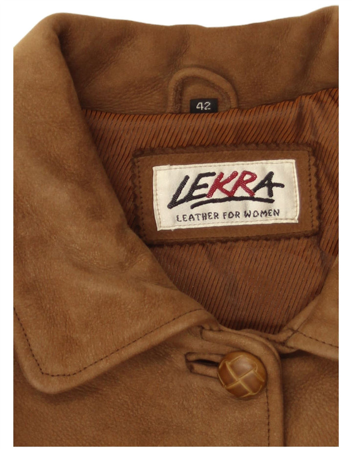Lekra Damen Wildlederjacke EU 42 Großes braunes Leder