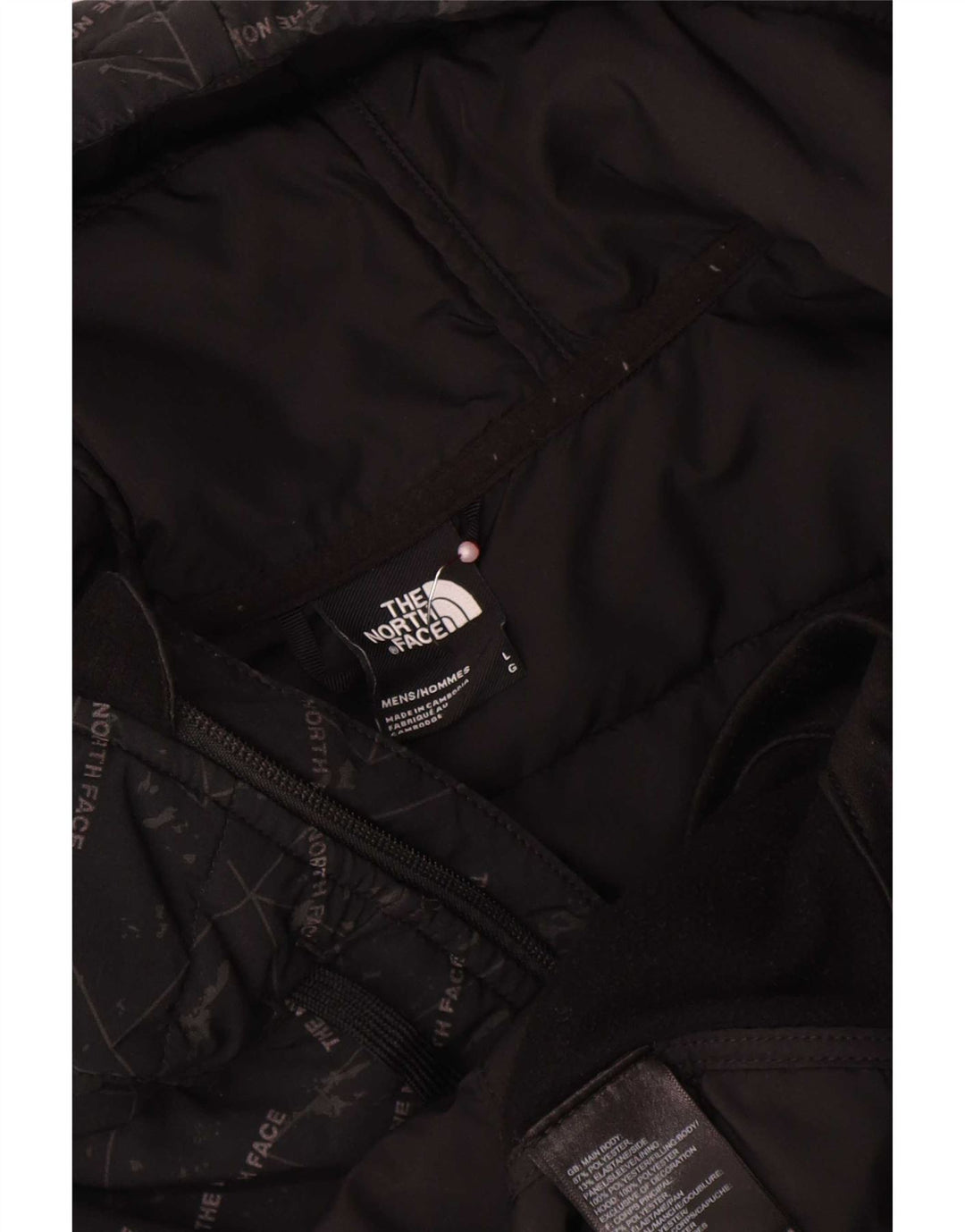 The North Face Herren-Trainingsanzug mit grafischer Polsterung, Größe L, Schwarz