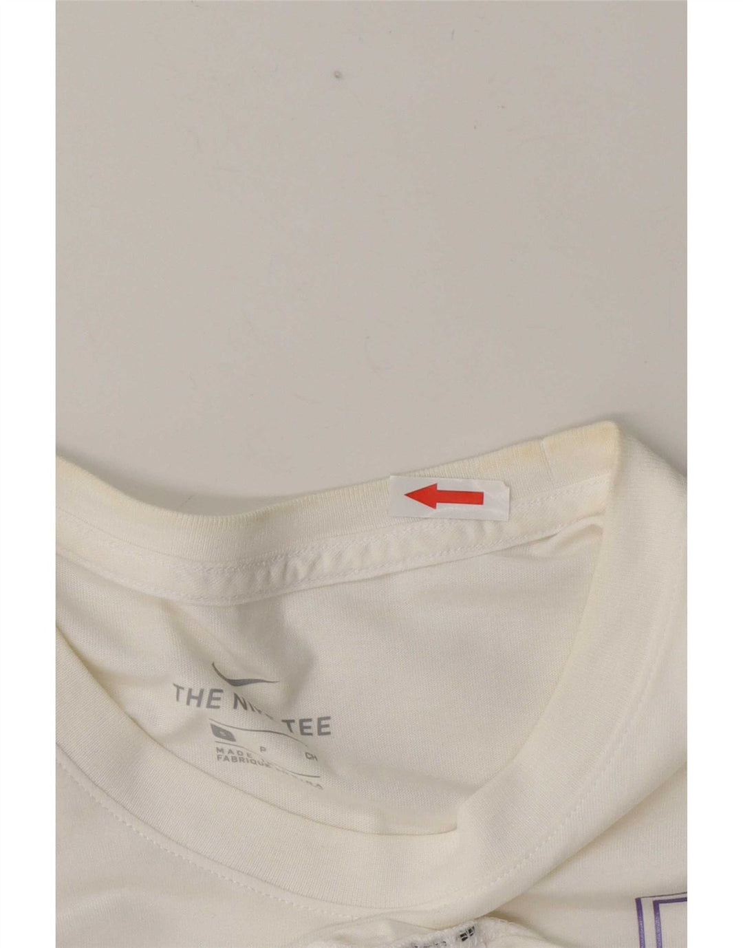 Nike Herren T-Shirt Top Small Weiße geometrische Baumwolle