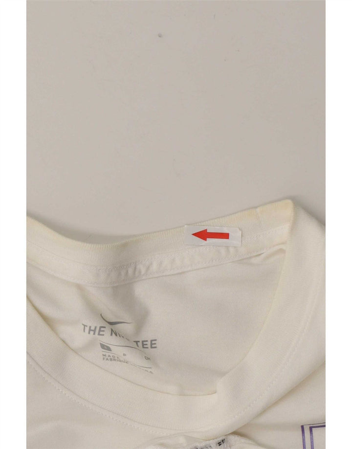 Nike Herren T-Shirt Top Small Weiße geometrische Baumwolle