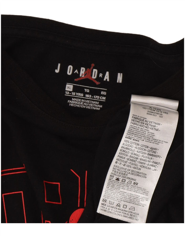 Jordan Boys Graphic Top Langarm 13–14 Jahre XL Schwarz Baumwolle