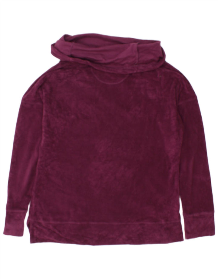 Calvin Klein Damen Velours-Sweatshirt-Pullover UK 16 Large Kastanienbraunes Polyester