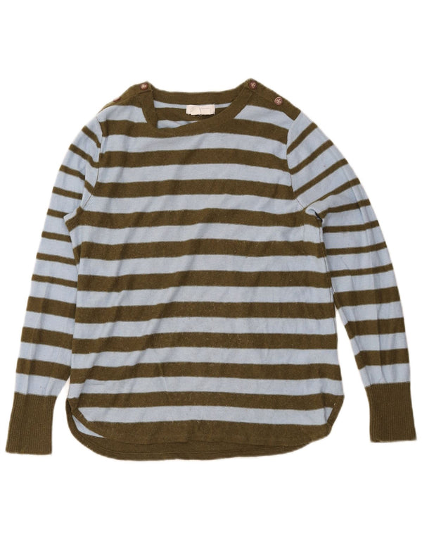 White Stuff Damen-Pullover mit U-Boot-Ausschnitt, Gr. 12, mittleres Khaki, gestreift