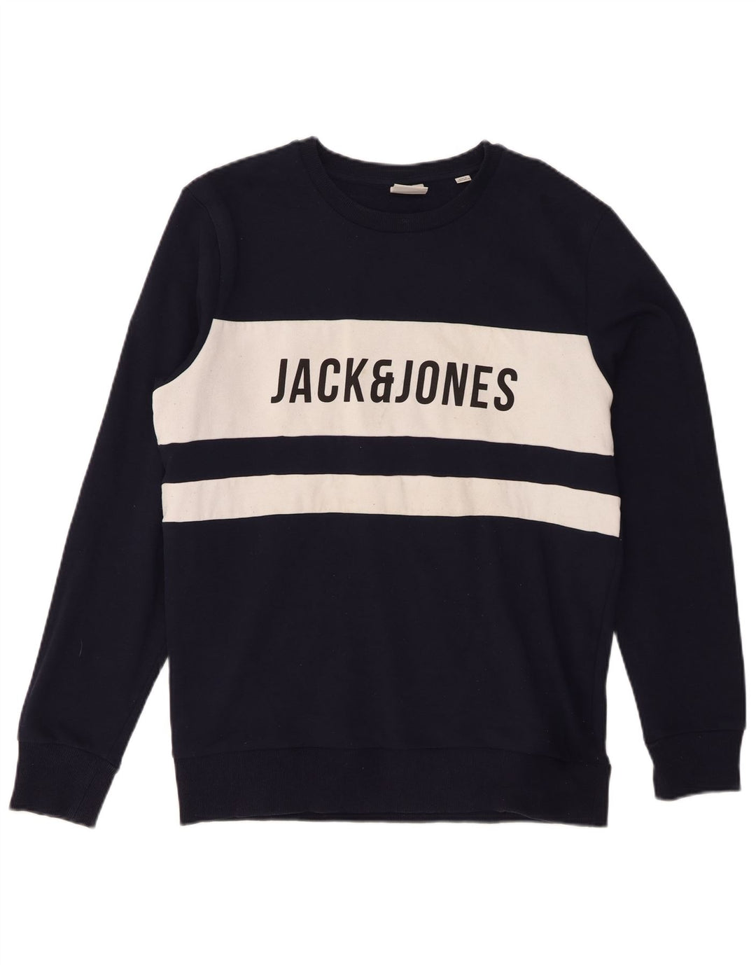 Jack & Jones Herren-Sweatshirt mit Grafik, groß, Marineblau, Farbblock