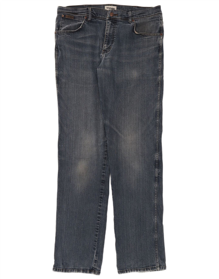Wrangler Herren Texas Straight Jeans W36 L36 Blaue Baumwolle