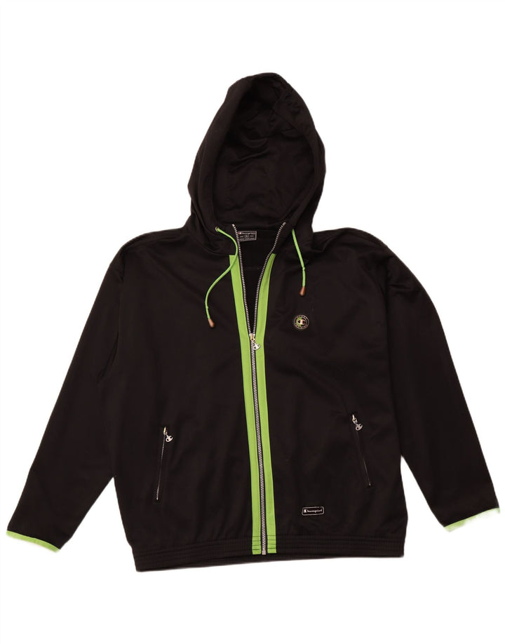 CHAMPION Herren-Trainingsanzug mit Kapuze, Jacke, XL, Schwarz, Polyester