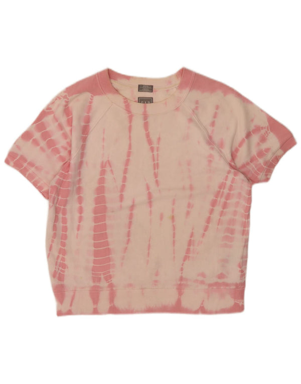 Gap Damen-Kurzarm-Sweatshirt-Pullover, Gr. 10, klein, Rosa, Batikfärbung