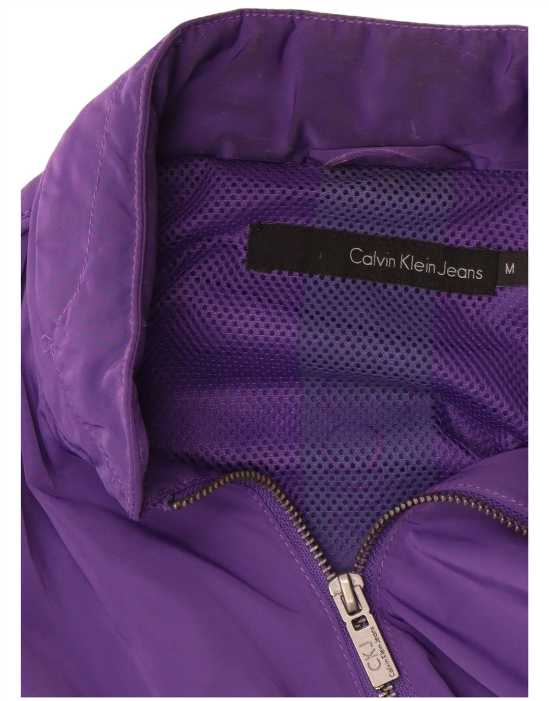 Calvin Klein Jeans Damen Bomberjacke mit Grafik, UK 14, Mittelviolett