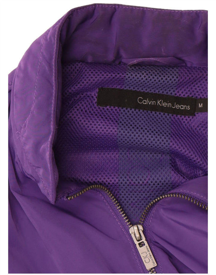 Calvin Klein Jeans Damen Bomberjacke mit Grafik, UK 14, Mittelviolett