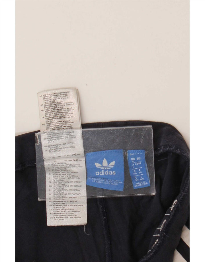 Adidas Damen Leggings UK 8 Small Marineblau Baumwolle