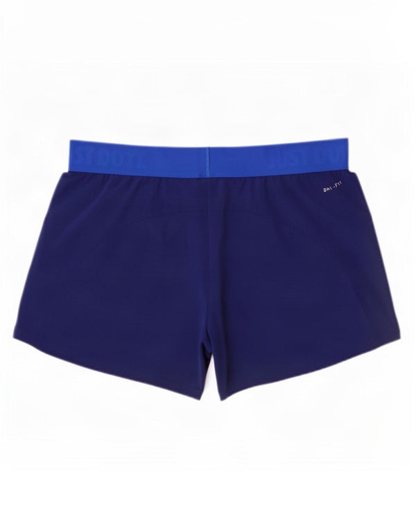 Nike Damen Dri Fit Sport Shorts UK 8 Small Marineblau Polyester