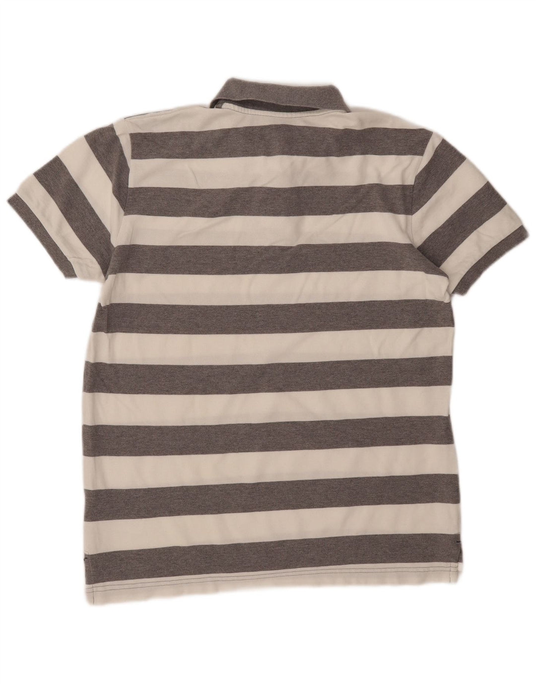 Gap Herren-Poloshirt, groß, grau gestreift, Baumwolle