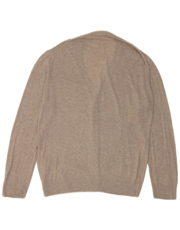 Zara Herren-Strickjacke, groß, grau meliert, Viskose