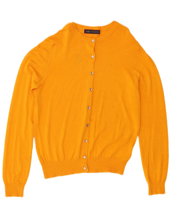 Marks & Spencer Damen-Cardigan mit normaler Passform, Größe 12, Mittelgelb