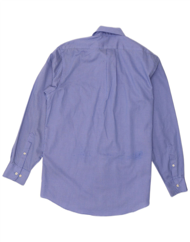Chaps Herrenhemd, Größe 15 1/2, mittelblau karierte Baumwolle