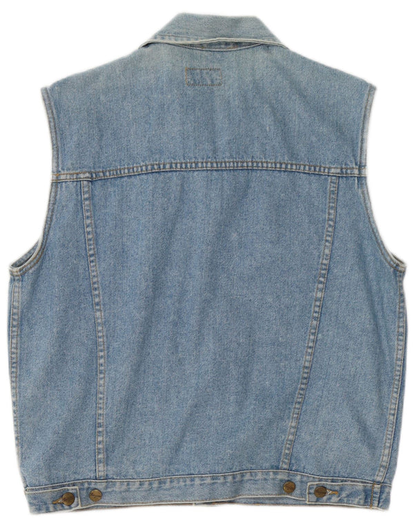 Vintage Herren Jeansweste UK 40 Große blaue Baumwolle