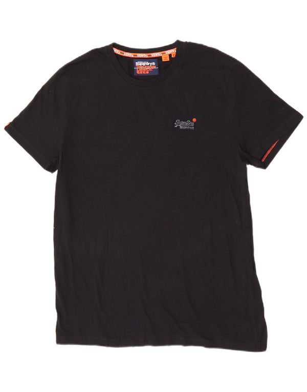 Superdry Damen T-Shirt Top UK 18 XL Schwarz Baumwolle