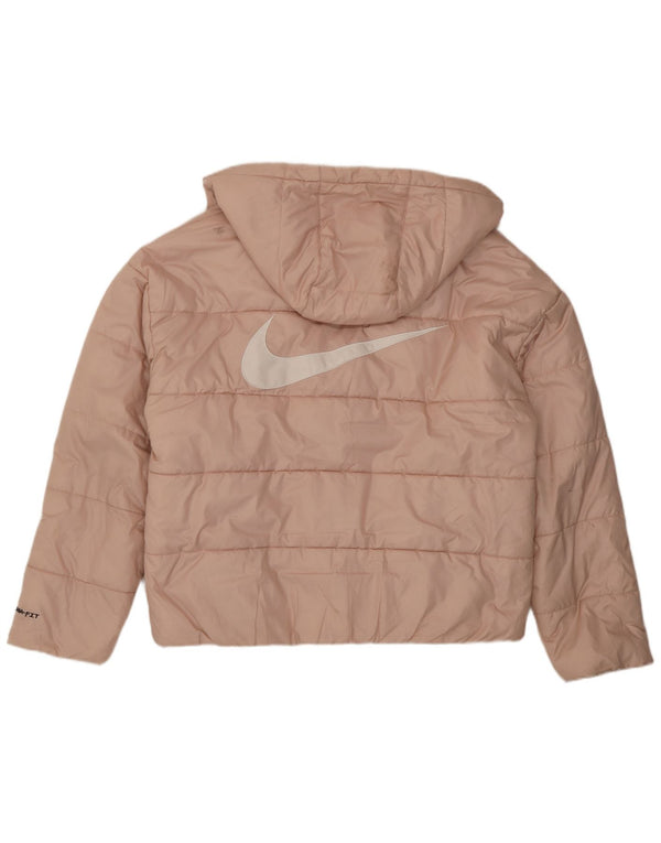 Nike Damen Therma-Fit Graphic Hooded Wattierte Jacke UK 14 Mittelrosa