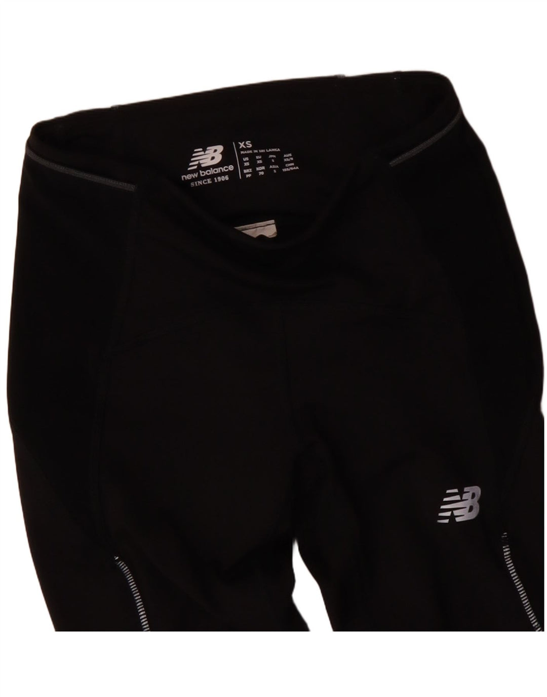 NEW BALANCE Damen Crop Graphic Leggings UK 4 XS Schwarz