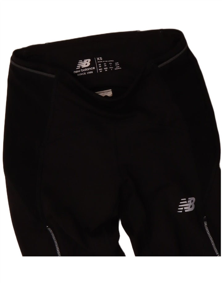 NEW BALANCE Damen Crop Graphic Leggings UK 4 XS Schwarz
