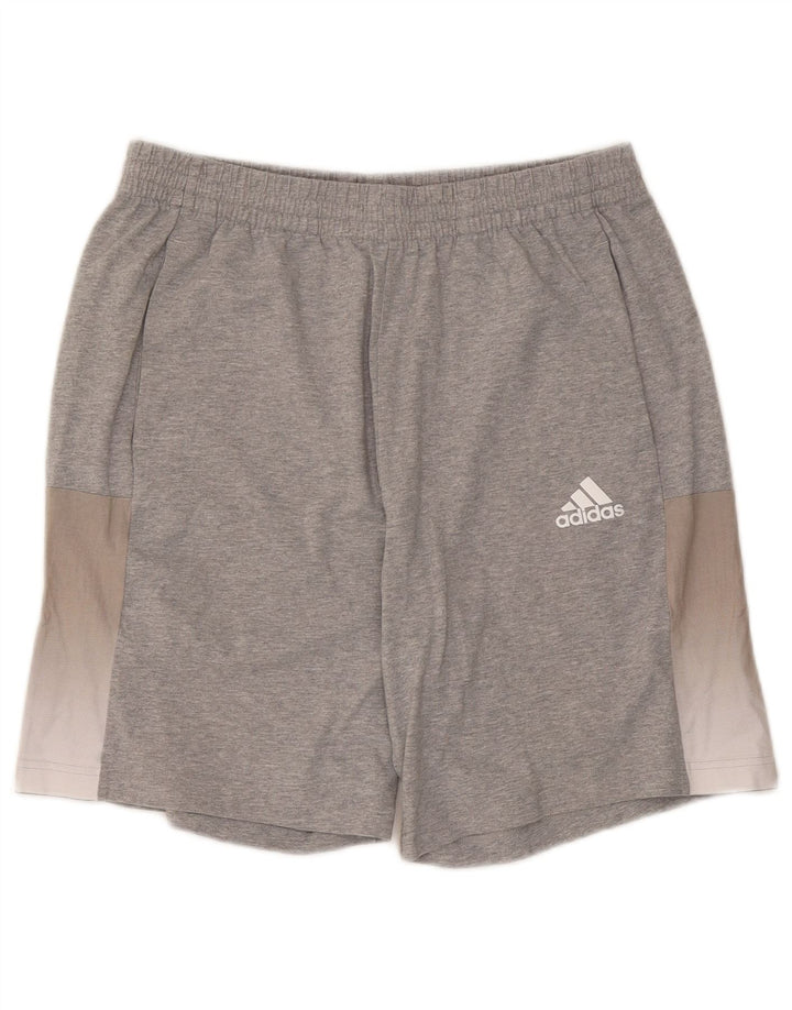 Adidas Herren-Sportshorts, große graue Colourblock-Baumwolle