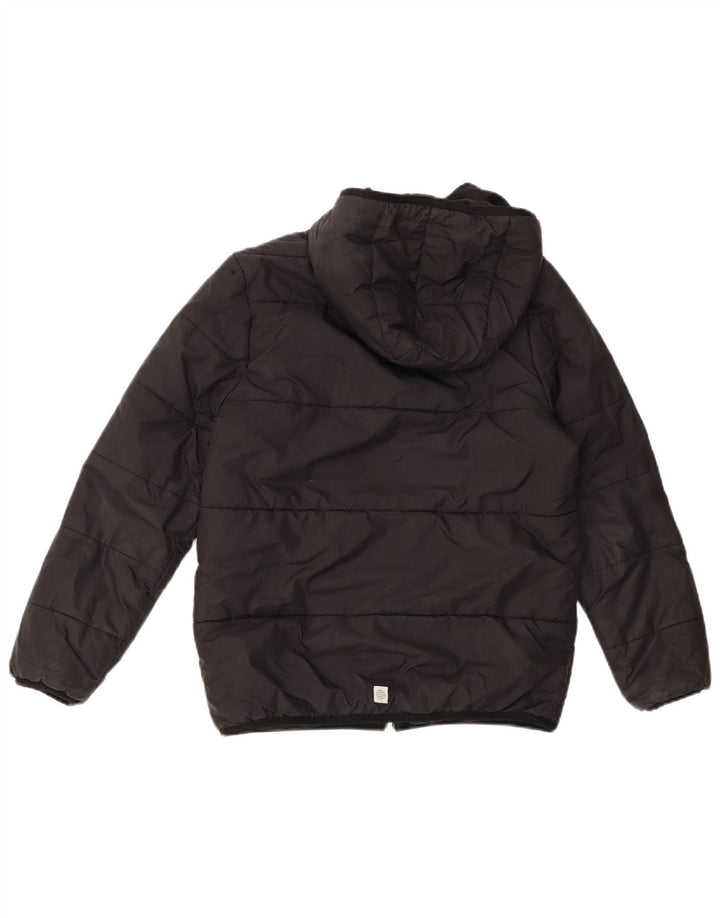 Adidas Jungen wattierte Jacke mit Kapuze, 11–12 Jahre, schwarzes Polyester