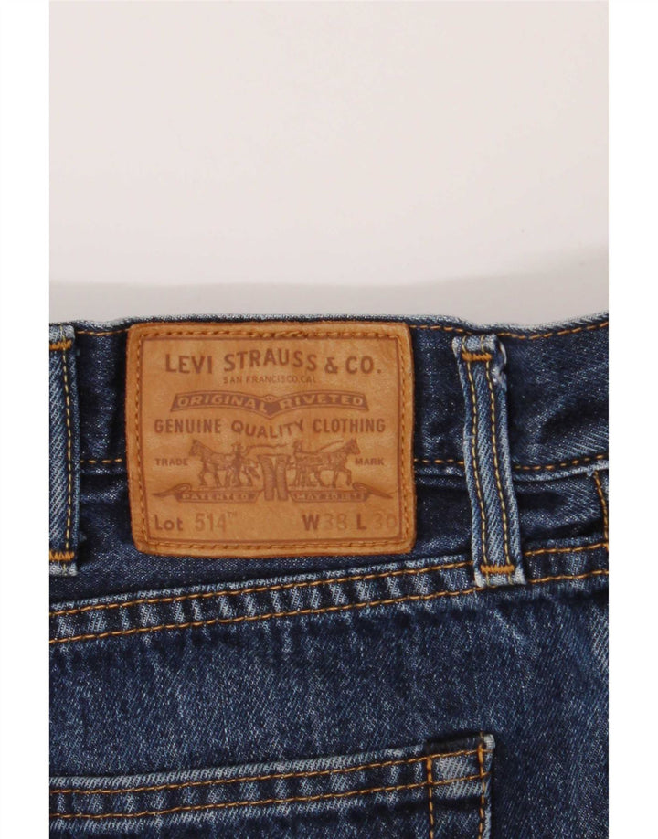 Levi's Herren 514 Straight Jeans W38 L30 Blaue Baumwolle