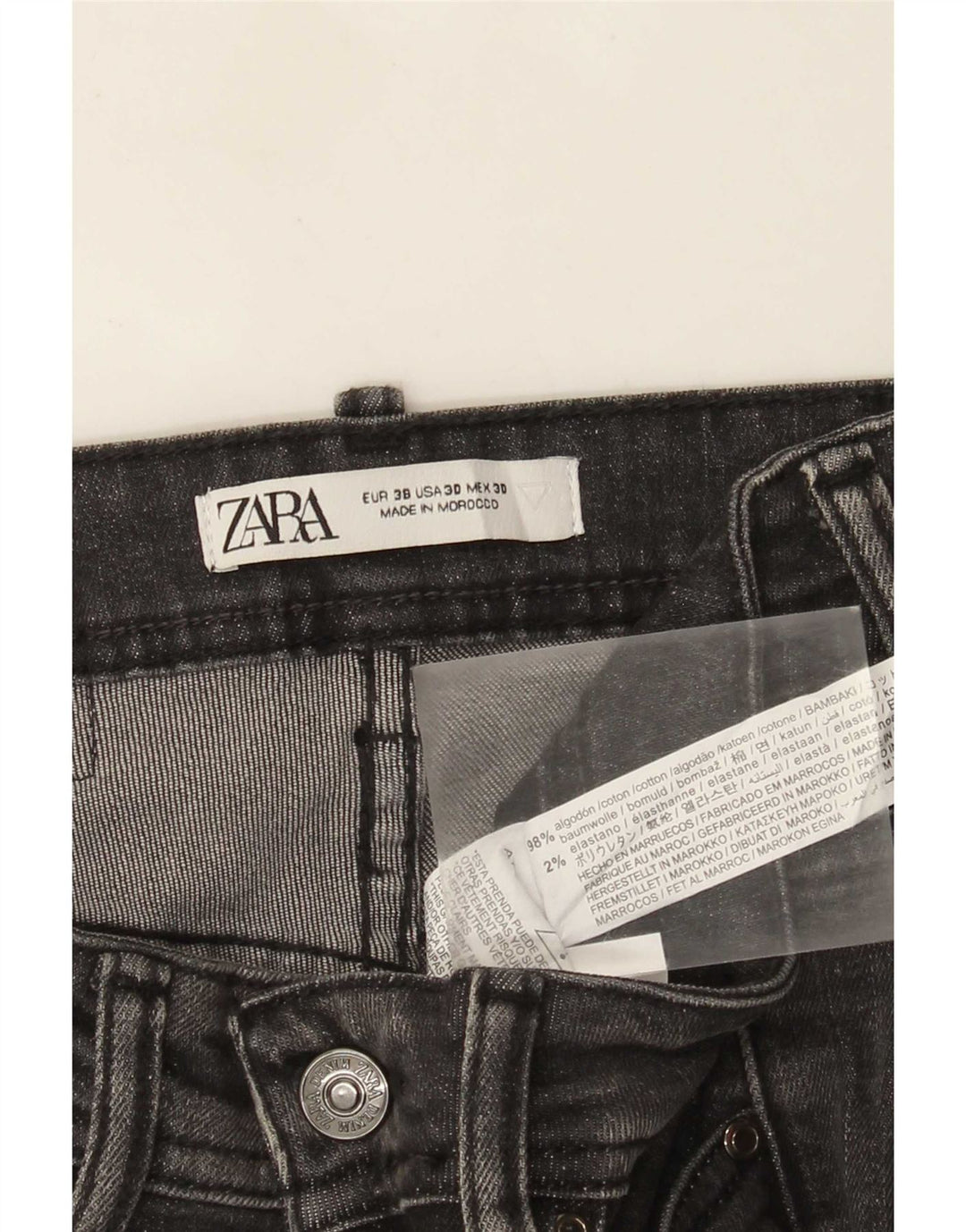 Zara Herren Slim Jeans EU 38 Small W30 L30 Graue Baumwolle