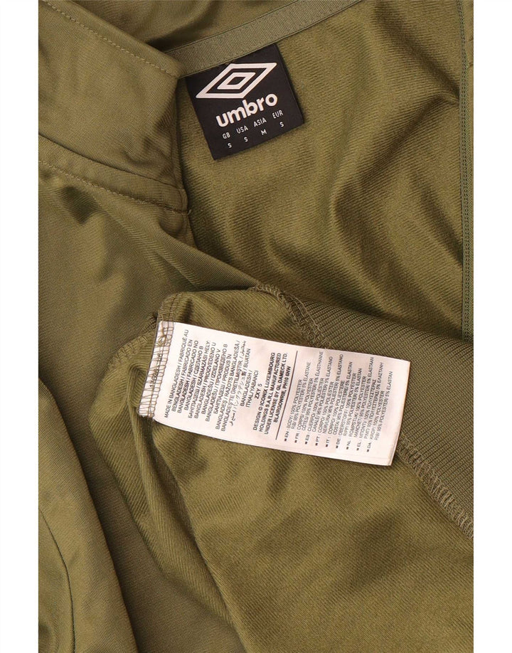 Umbro Herren-Sweatshirt mit grafischem Reißverschluss und Rundhalsausschnitt, Größe S, Khaki, Polyester