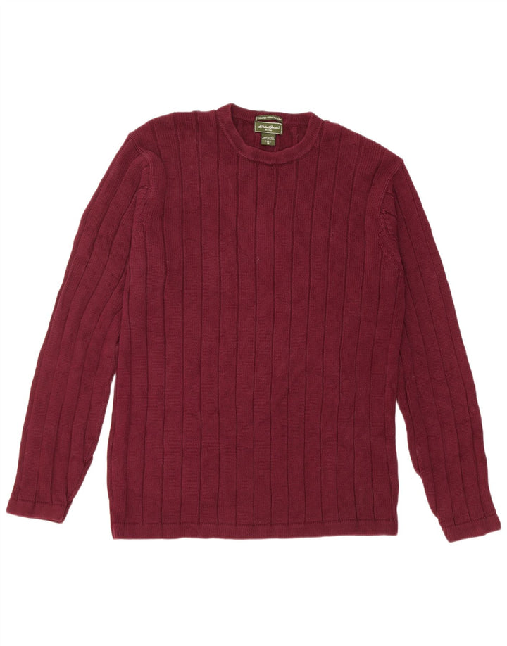 Eddie Bauer Herren-Pullover mit Rundhalsausschnitt, mittelgroß, Burgunderrot, Baumwolle