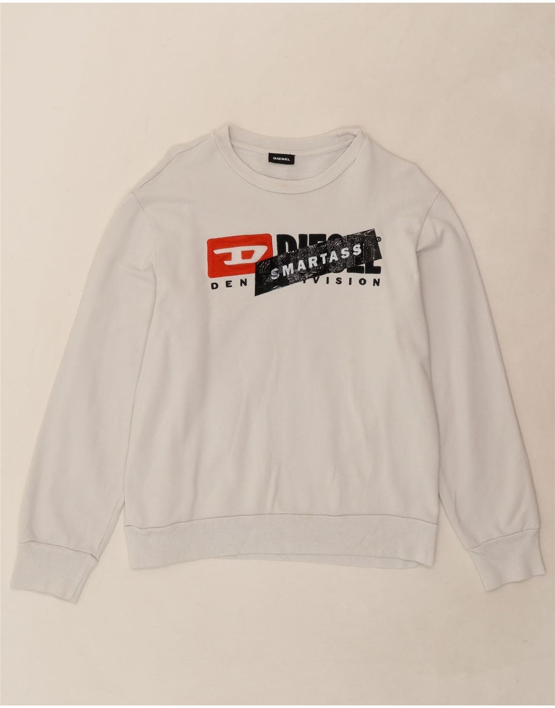 DIESEL Boys Graphic Sweatshirt Jumper 13-14 Years White Cotton Vintage Diesel and Second-Hand Diesel from Messina Hembry 