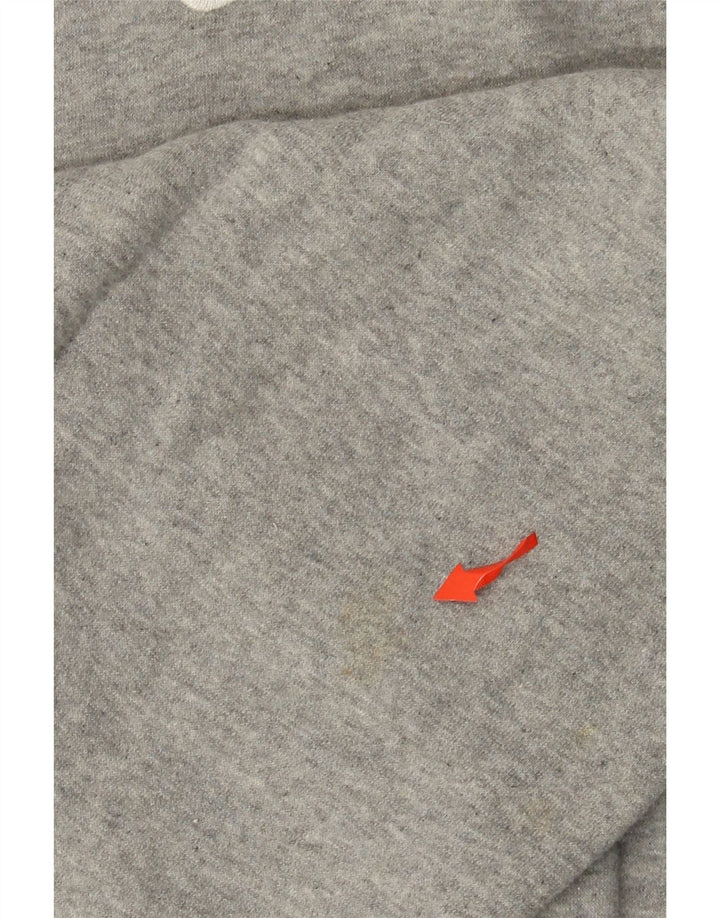 NIKE Womens Oversized Crop Sweatshirt Pullover UK 14 Mittelgraue Baumwolle