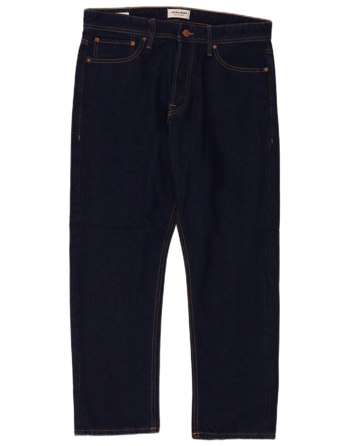 Jack & Jones Herren Straight Jeans W34 L30 Marineblaue Baumwolle