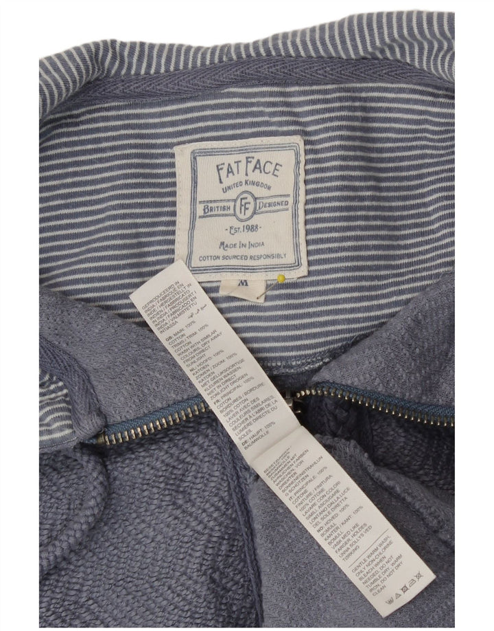 Fat Face Damen-Kapuzenpullover mit Reißverschluss, UK 14, mittelblaue Baumwolle