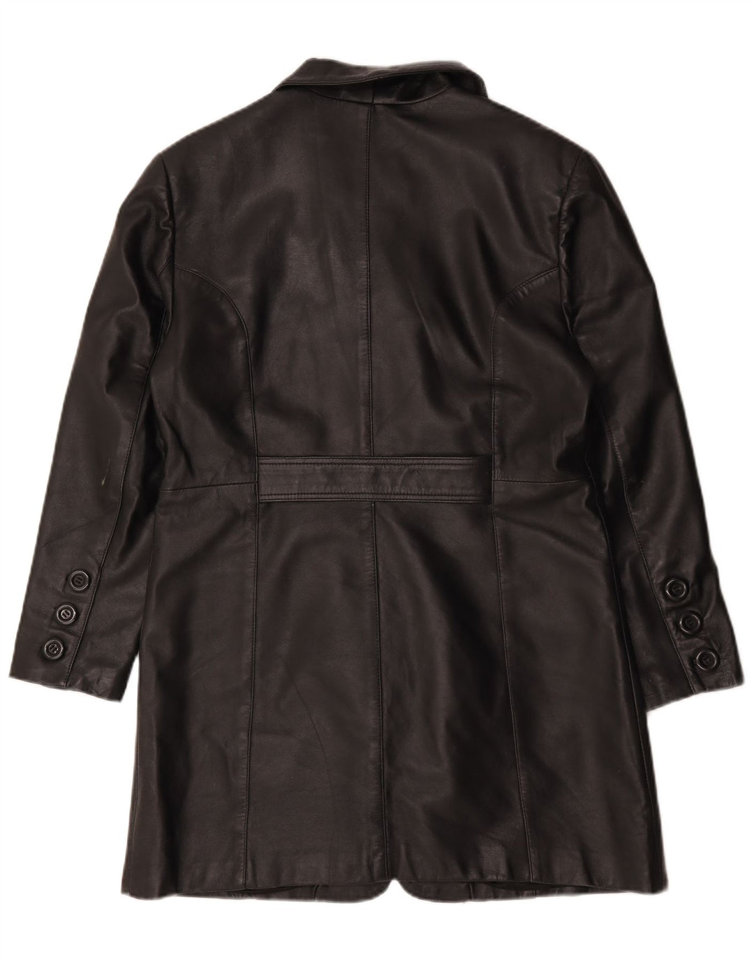 Akaso Damen Ledermantel UK 18 XL Schwarzes Leder