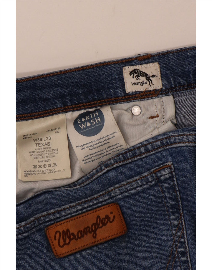 Wrangler Herren Texas Straight Jeans W38 L30 Blaue Baumwolle