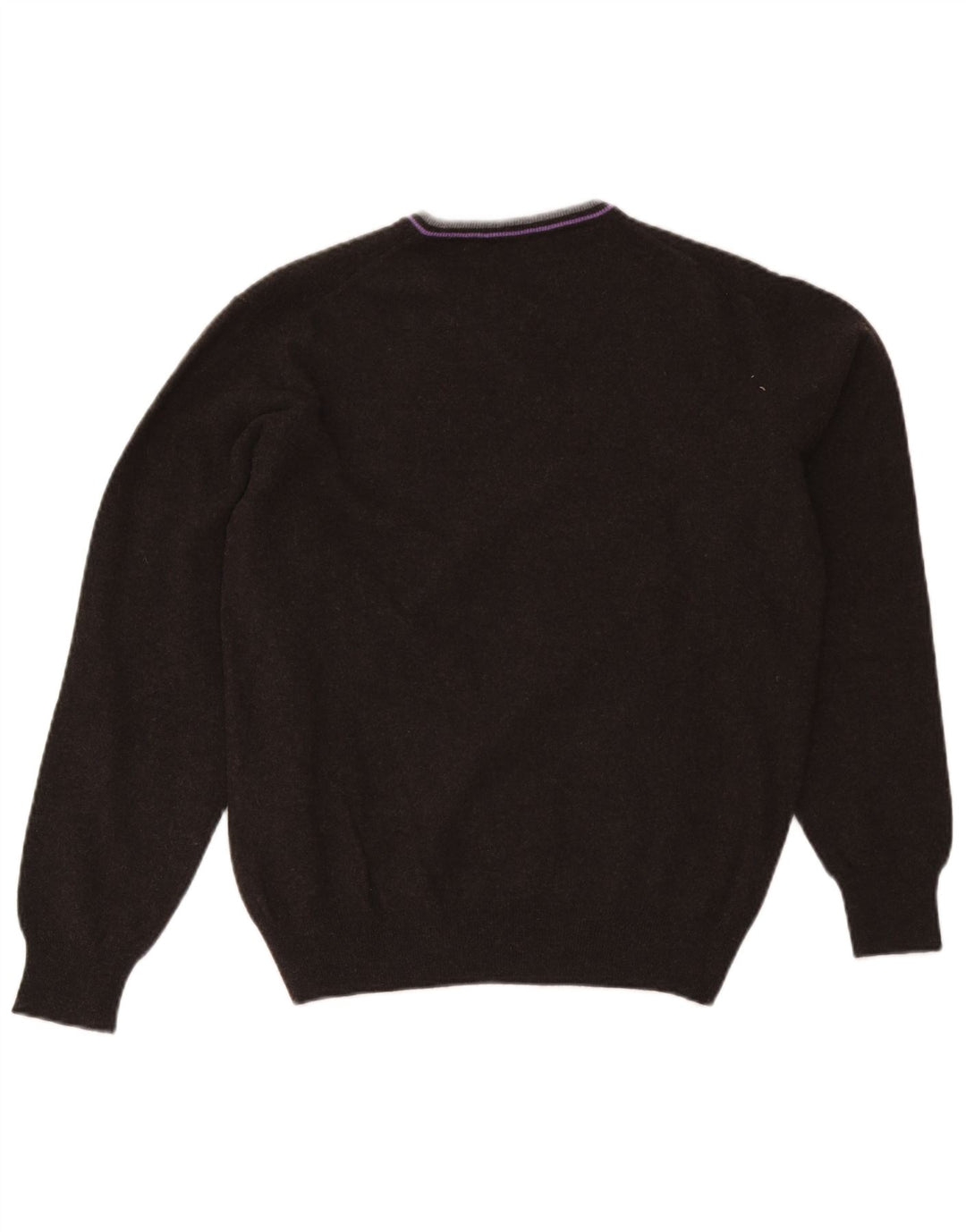 Fred Perry Herren-Pullover mit V-Ausschnitt, XL, schwarze Wolle