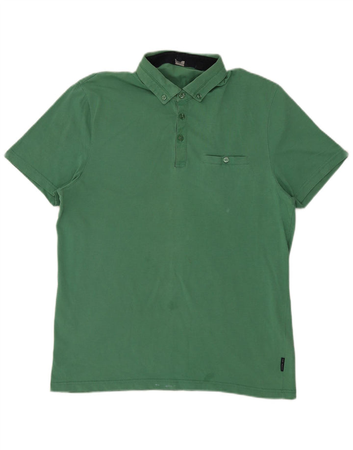Ted Baker Herren-Poloshirt, Größe 4, groß, grüne Baumwolle