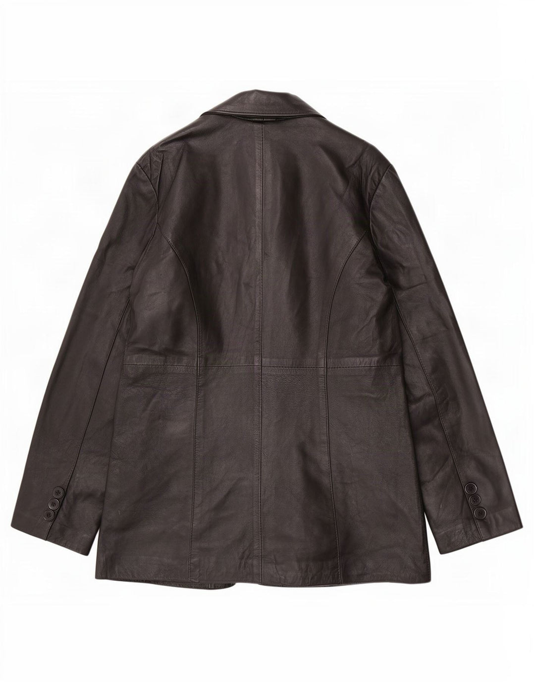 MDK Damen-Blazerjacke aus Leder mit 6 Knöpfen, Gr. 18, XL, Schwarz