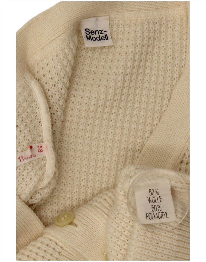 Vintage Herren Cardigan Pullover Medium Off White Wolle