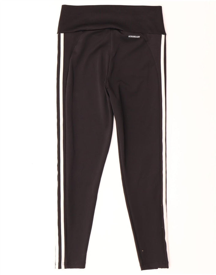 ADIDAS Womens Aeroready Leggings UK 12/14 Medium  Black Polyester