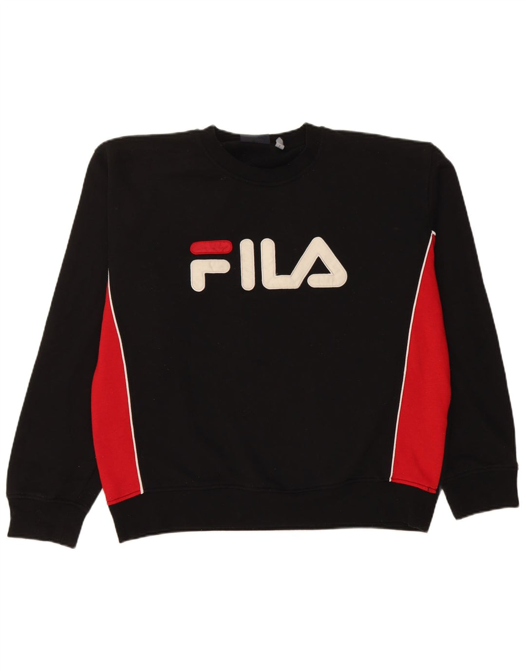 Fila Herren-Sweatshirt mit Grafik, groß, schwarzes Farbblock-Polyester