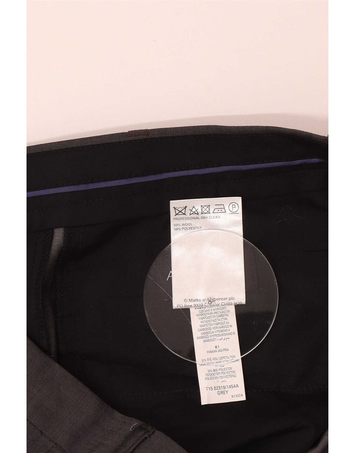 Marks & Spencer Herren Autograph Gerade Anzughose W36 L31 Graue Wolle