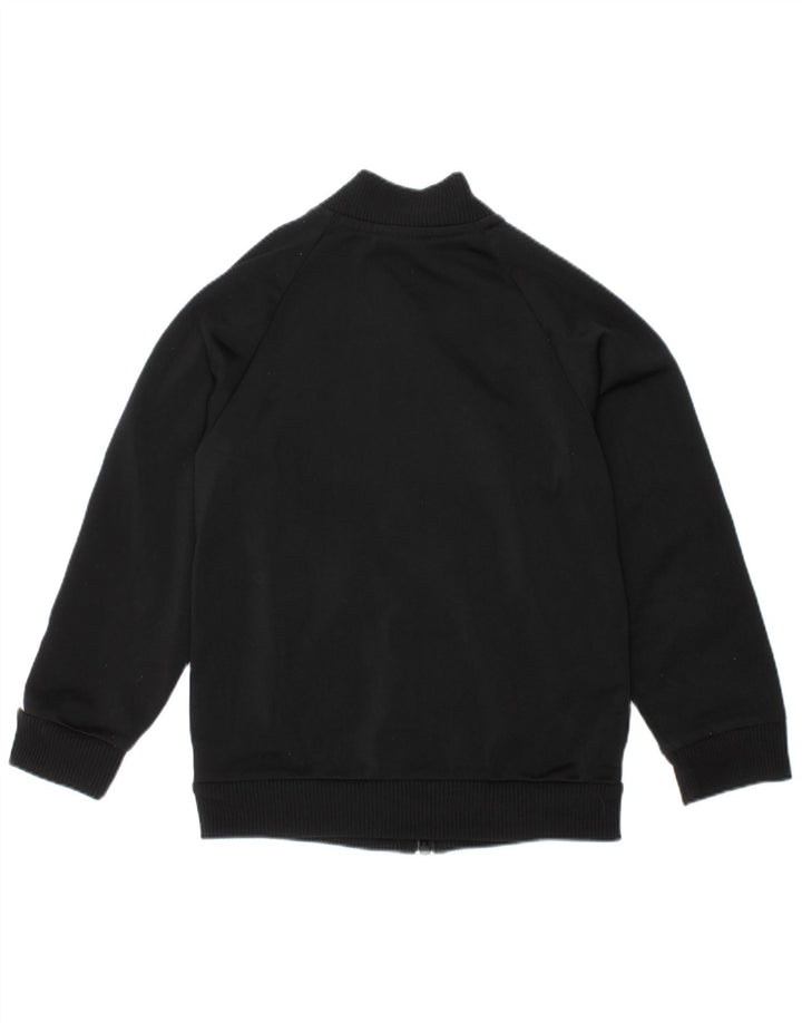 ADIDAS Boys Tracksuit Top Jacket 3-4 Years Black Polyester